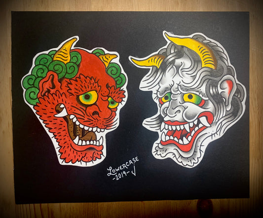 Hannya and Oni Painting
