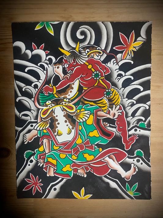 Catfish and Oni Painting